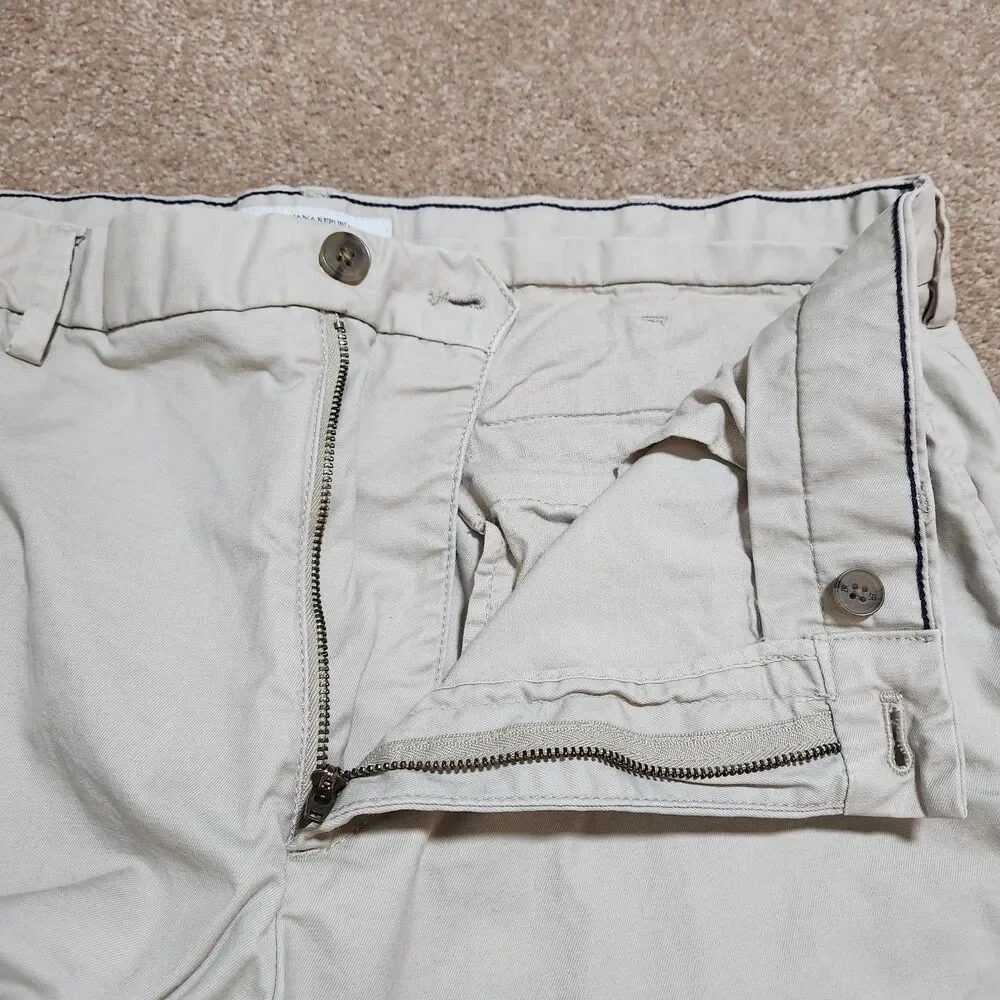 Banana Republic Pants Men 38X30(28.5) Cream Lived In Skinny Chino